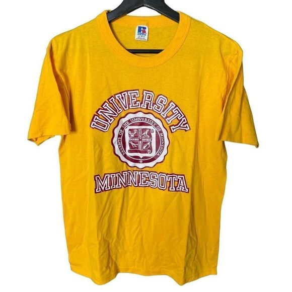 VTG 80s University of Minnesota Russell Athletic USA T Shirt Medium - Picture 1 of 4
